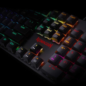 Redragon K589 Shrapnel RGB Low Profile Mechanical Gaming Keyboard, 104 Keys Anti-ghosting Mechanical Keyboard with Linear & Quiet Red Switches, Fast Actuation with Less Travel and Smooth Keys - عربي/eng