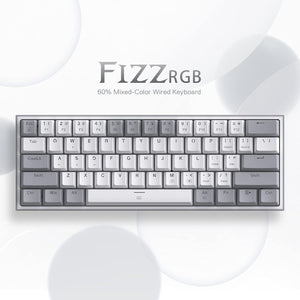 Redragon K617-RGB White/Gray Mechanical Gaming Keyboard – 60% Compact, RGB, Hot-Swappable