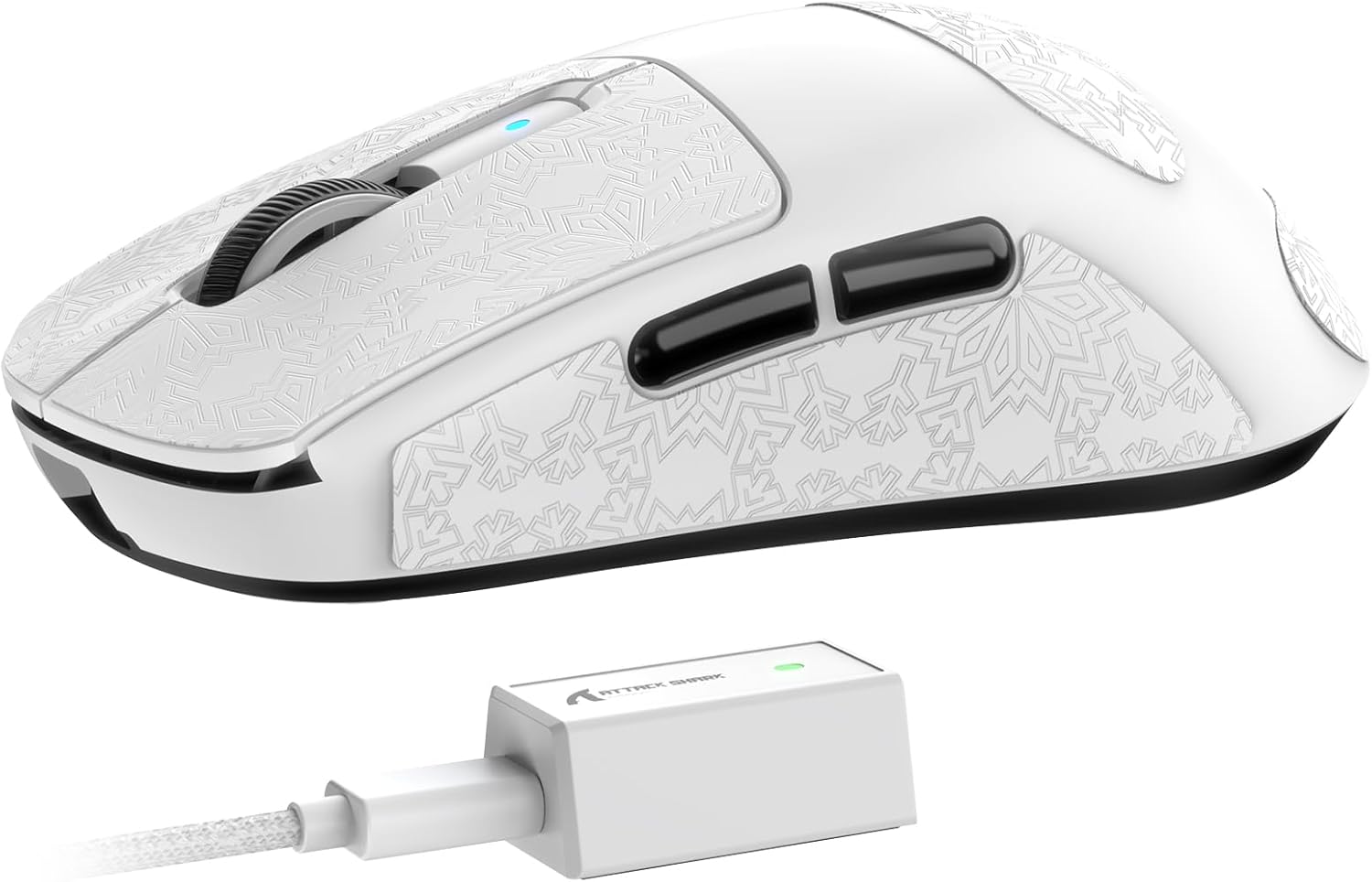 ATTACK SHARK R6 Wireless Gaming Mouse, Tri-Mode Connection, 39 Grams Superlight, PAW3950 42K DPI Sensor, 8K Polling Rate, MCU Nodic 52840, 7 Programmable Buttons, for PC/Mac/Linux/PS - White & Sticker