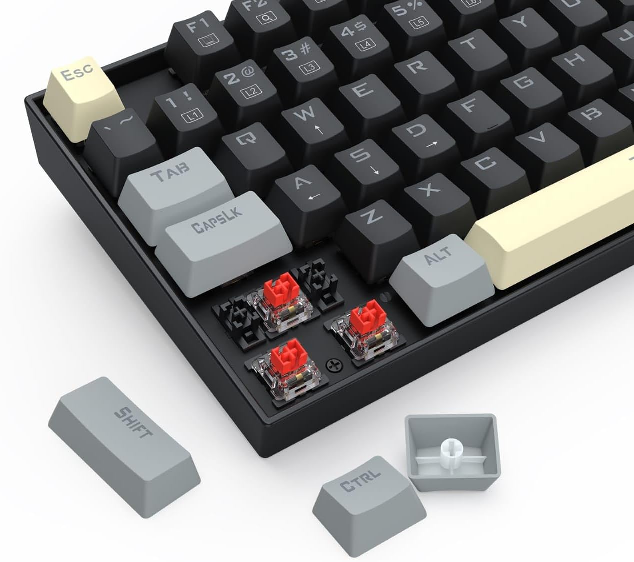 Redragon K552 LGY-R kumara Rainbow Backlight Red Switch Mechanical Gaming Keyboard-Black - عربي/eng