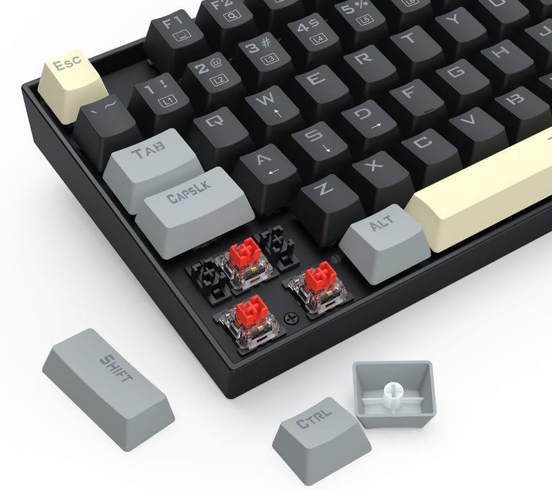Redragon K552 LGY-R kumara Rainbow Backlight Red Switch Mechanical Gaming Keyboard-Black - عربي/eng