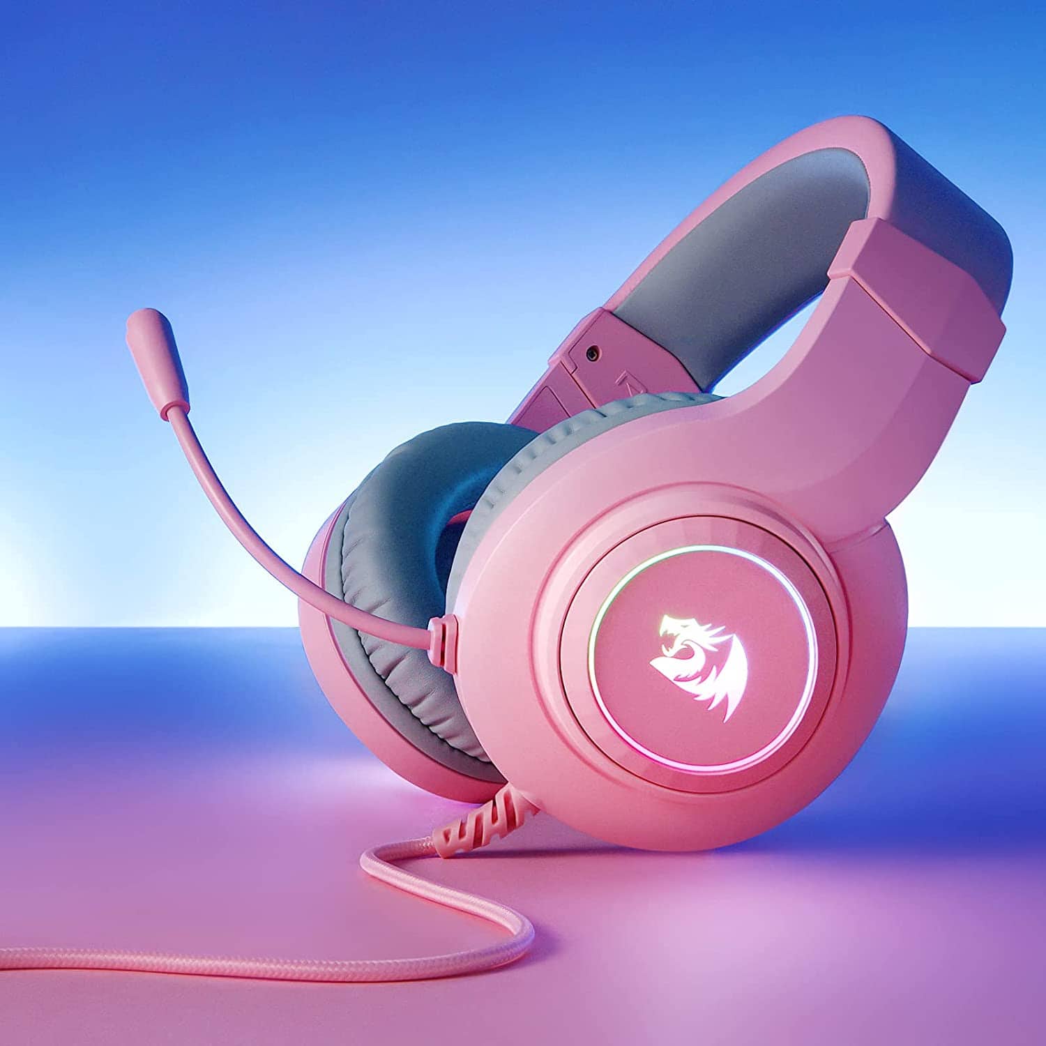 Redragon H260 RGB Gaming Headphone,3.5mm Surround Sound Computer Headset Earphones Microphone For PC MAC PS4 Xbox One