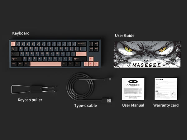 MageGee Captain72 Wired Magnatic Keyboard (Magnatic Lubed Fairy Rabbit switch)