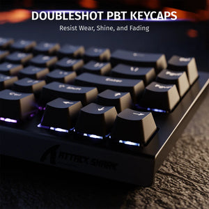 ATTACK SHARK X68 HE 8000Hz Rapid Trigger Keyboard, 0.01mm RT Accuracy Wired Gaming Keyboard with Magnetic Switch, Adjustable Actuation, Rapid Trigger, Snap Tap, RGB Lighting for PC/Mac, Black