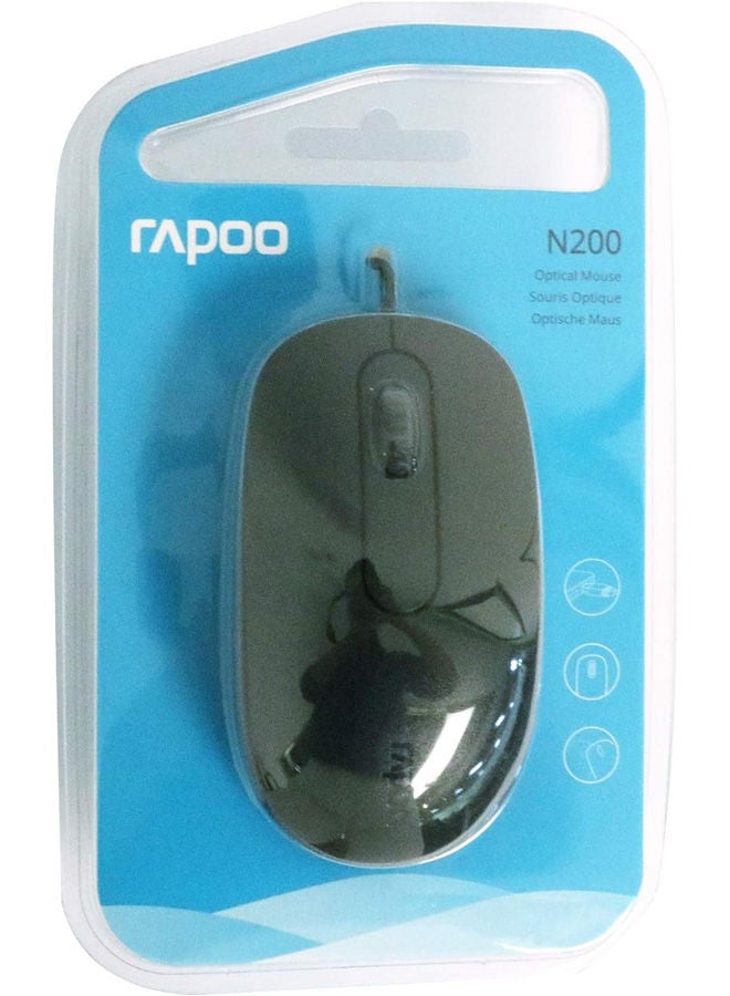 Rapoo N200 USB Wired Mouse Black