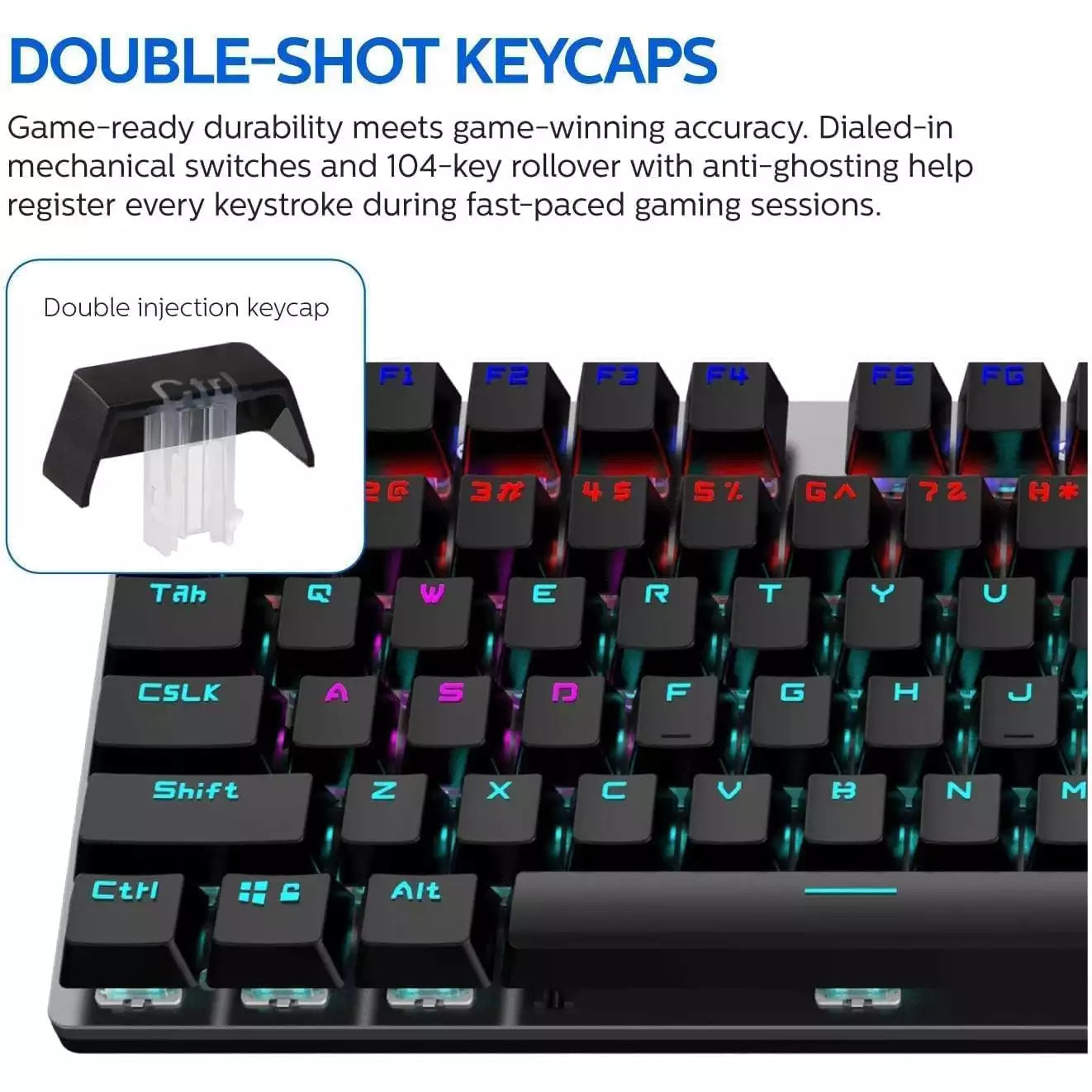 Philips Gaming Mechanical Keyboard – Blue Switches – 16 Ambiglow Chroma FX
