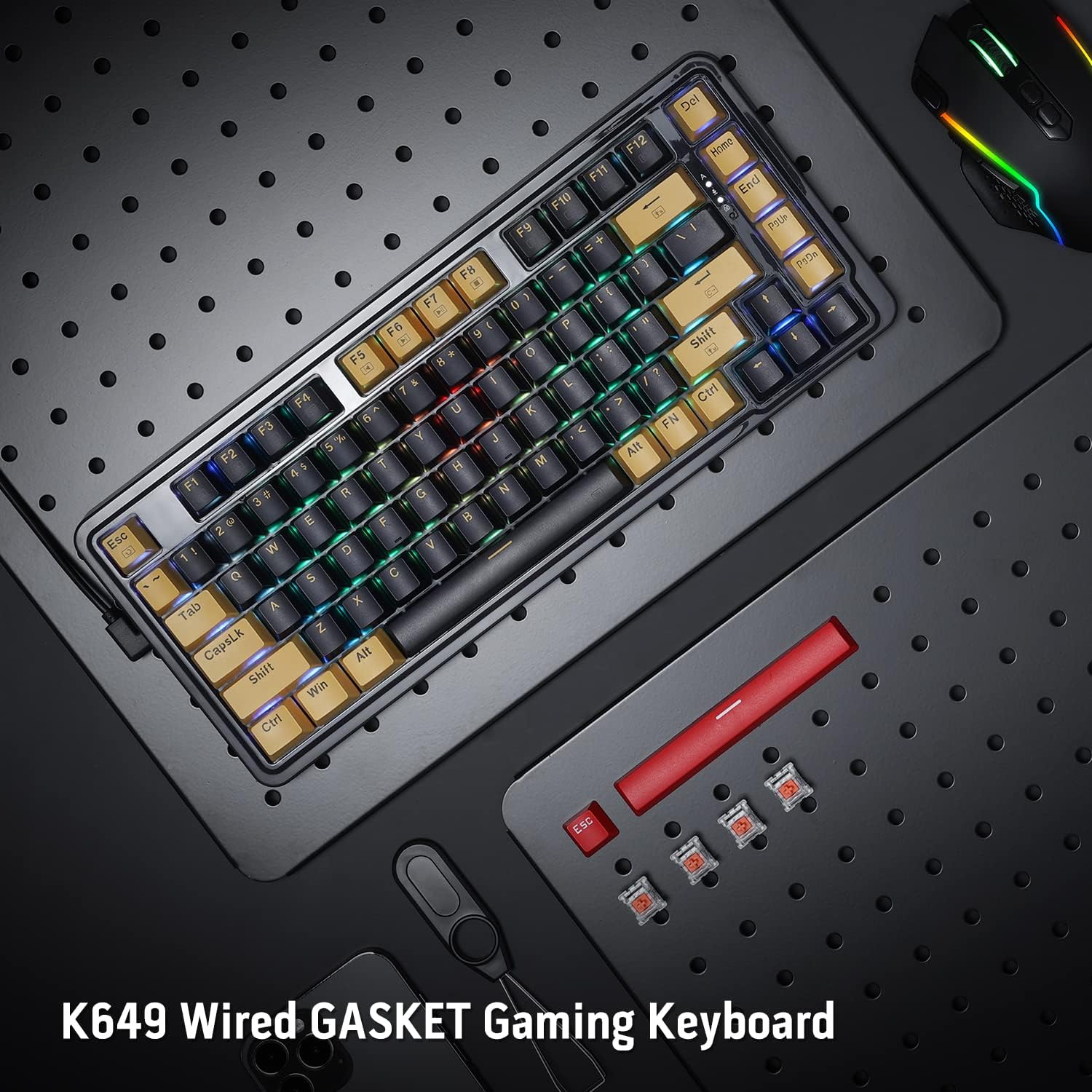 Redragon K649 78% Wired Gasket RGB Gaming Keyboard