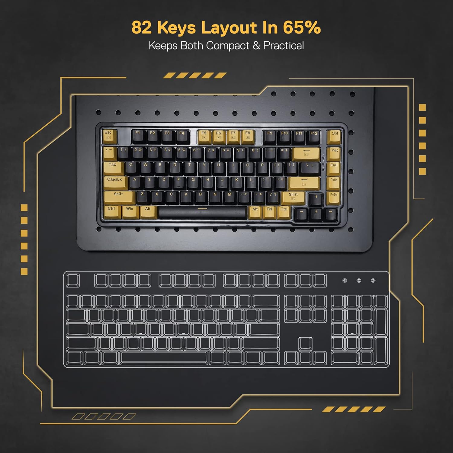 Redragon K649 78% Wired Gasket RGB Gaming Keyboard