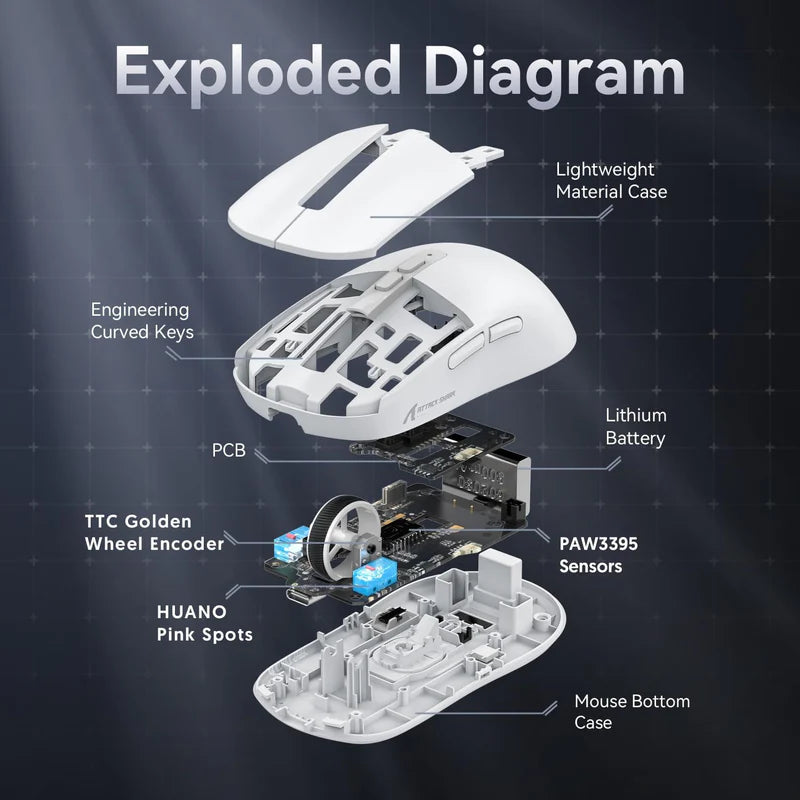 ATTACK SHARK X6 Three Modes Gaming Mouse With Charging Dock
