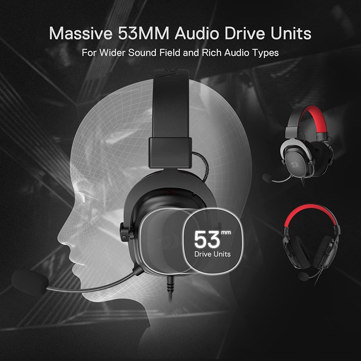 Redragon H510 Zeus‑X RGB Gaming Headset – Wired 7.1 Surround, 53 mm Drivers, RGB, Detachable Mic