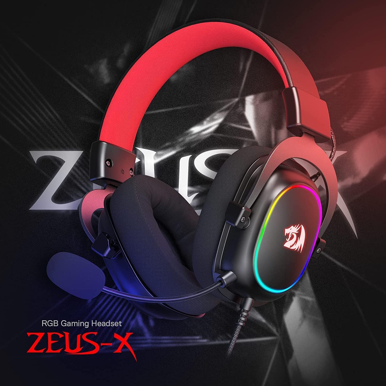 Redragon H510 Zeus‑X RGB Gaming Headset – Wired 7.1 Surround, 53 mm Drivers, RGB, Detachable Mic