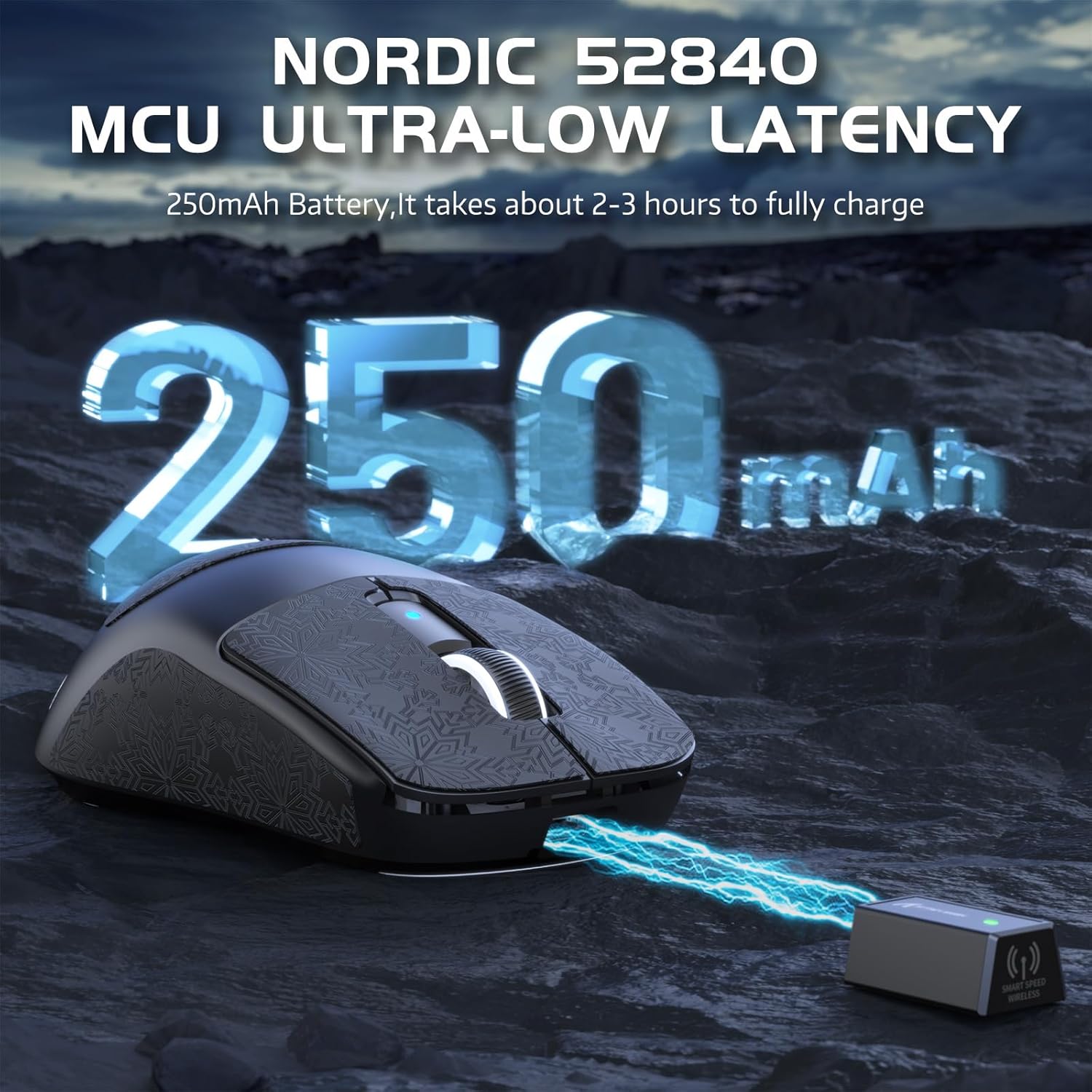 ATTACK SHARK R6 Wireless Gaming Mouse, Tri-Mode Connection, 39 Grams Superlight, PAW3950 42K DPI Sensor, 8K Polling Rate, MCU Nodic 52840, 7 Programmable Buttons, for PC/Mac/Linux/PS - White & Sticker