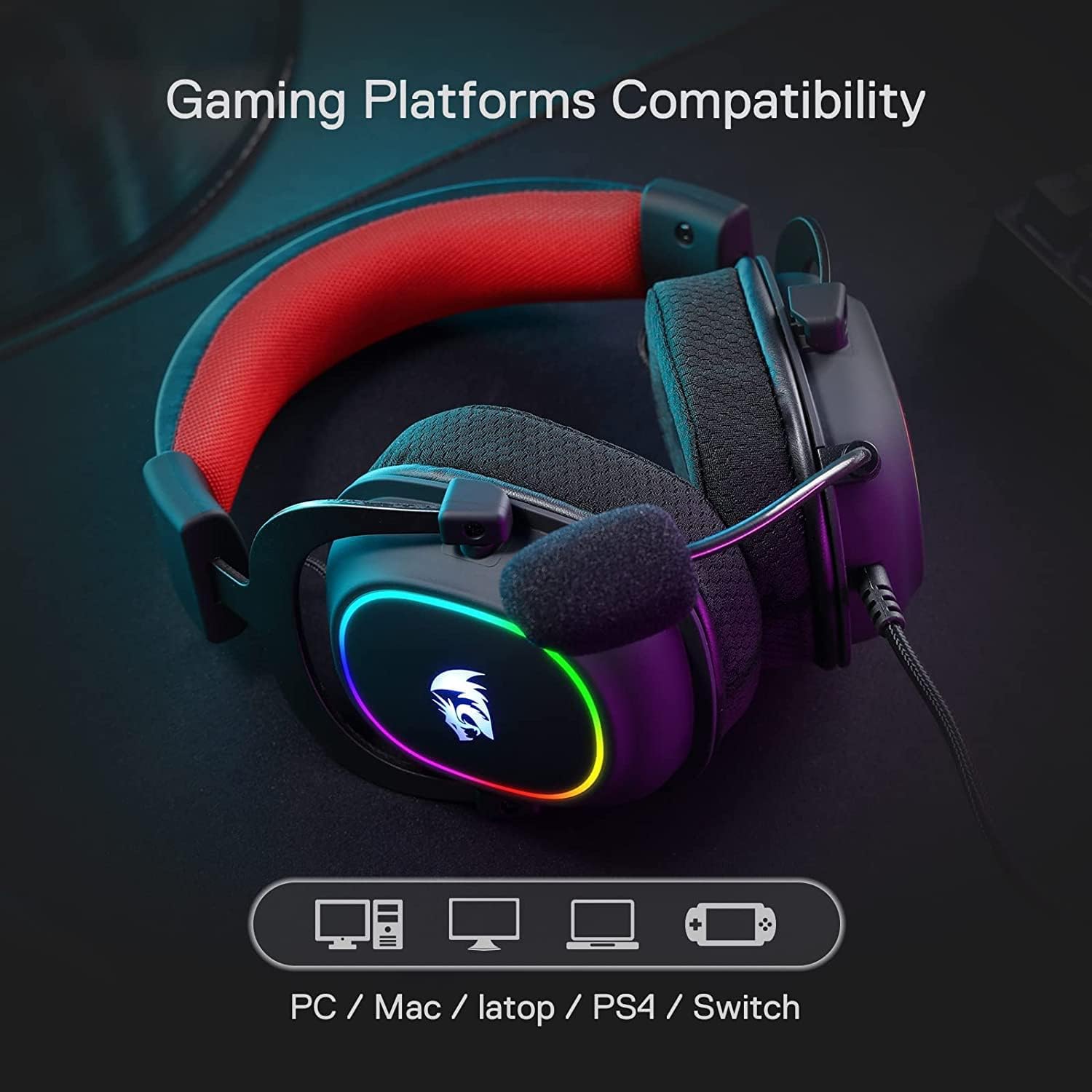 Redragon H510 Zeus‑X RGB Gaming Headset – Wired 7.1 Surround, 53 mm Drivers, RGB, Detachable Mic