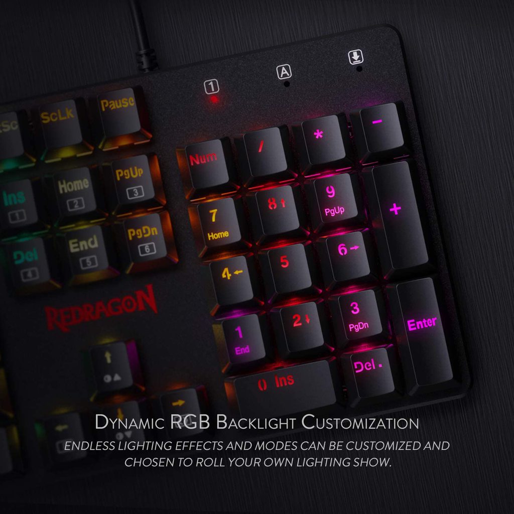 Redragon K589 Shrapnel RGB Low Profile Mechanical Gaming Keyboard, 104 Keys Anti-ghosting Mechanical Keyboard with Linear & Quiet Red Switches, Fast Actuation with Less Travel and Smooth Keys - عربي/eng