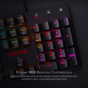 Redragon K589 Shrapnel RGB Low Profile Mechanical Gaming Keyboard, 104 Keys Anti-ghosting Mechanical Keyboard with Linear & Quiet Red Switches, Fast Actuation with Less Travel and Smooth Keys - عربي/eng