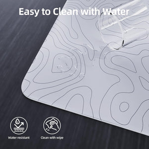ATTACK SHARK CM05 Glass Gaming Mouse Pad,17.7x15.7 in Large Mouse Mat,Non Slip 9H Hard Mousepads,Nano-Textured Glass Surface with Improved Precision and Speed for FPS/MOBA - Black Contour