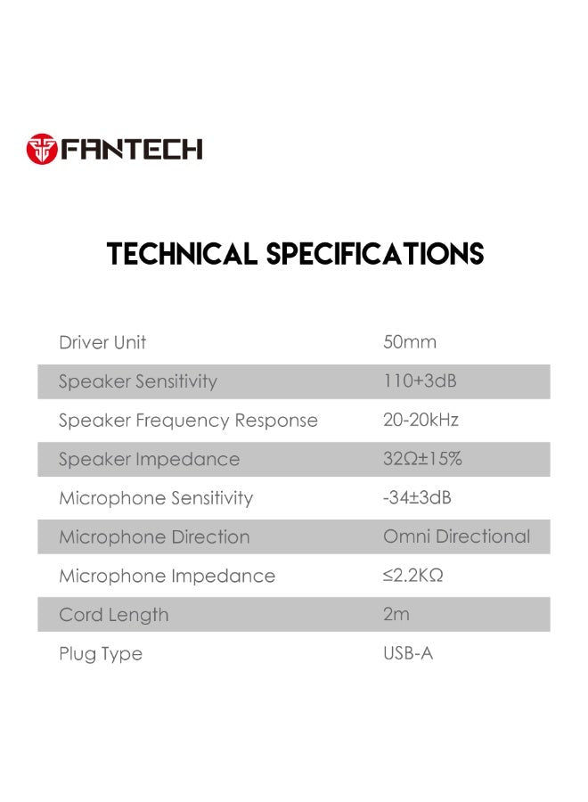 FANTECH HG28 PORTAL 7.1 Gaming Headset Black