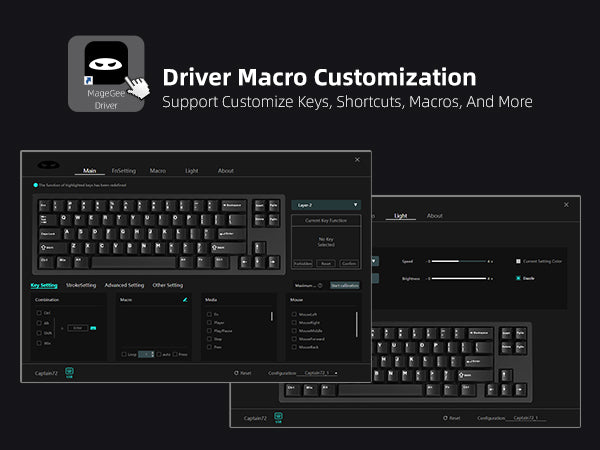 MageGee Captain72 Wired Magnatic Keyboard (Magnatic Lubed Fairy Rabbit switch)