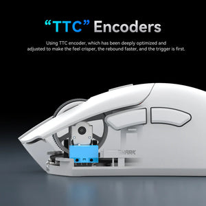 ATTACK SHARK R1 Wireless/Wired Gaming Mouse (White+Sticker)