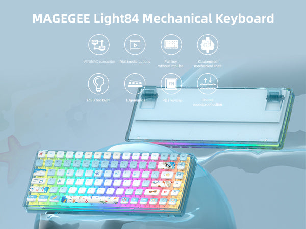 MageGee Light84 Wired Mechanical Keyboard (CRYSTAL SWITCH)