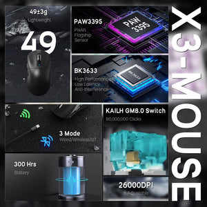 ATTACK SHARK X68HE Magnetic Keyboard With X3 Gaming Mouse Set