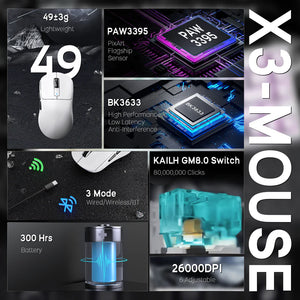 ATTACK SHARK X68HE Magnetic Keyboard With X3 Gaming Mouse Set