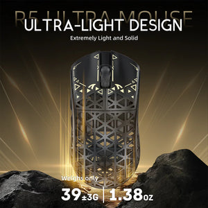 ATTACK SHARK R5 Ultra Carbon Fiber Wireless 8K PAW3950MAX Gaming Mouse with 8K Coiled Cable