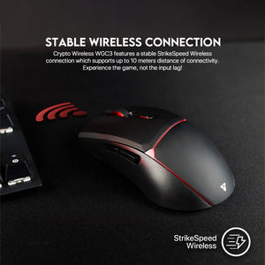Fantech Crypto WGC3 Wireless Mouse Gaming Crypto Polling Rate 1000Hz DPI 10000- white