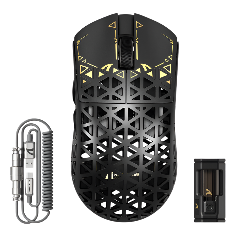 ATTACK SHARK R5 Ultra Carbon Fiber Wireless 8K PAW3950MAX Gaming Mouse with 8K Coiled Cable