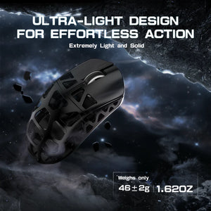 ATTACK SHARK R3 46g Superlight Magnesium Alloy Wireless Gaming Mouse, BT/2.4G/Wired Computer Mouse, 8KHz Polling Rate, PAW3395 26K DPI Sensor Programmable Mice Griptape for PC/Laptop/Mac (Black)