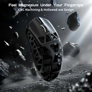 ATTACK SHARK R3 46g Superlight Magnesium Alloy Wireless Gaming Mouse, BT/2.4G/Wired Computer Mouse, 8KHz Polling Rate, PAW3395 26K DPI Sensor Programmable Mice Griptape for PC/Laptop/Mac (Black)