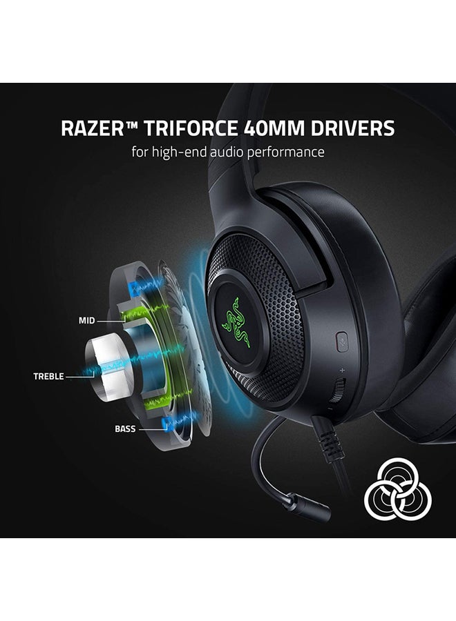 Razer Kraken V3 X, Wired Usb Gaming Headset, Black,