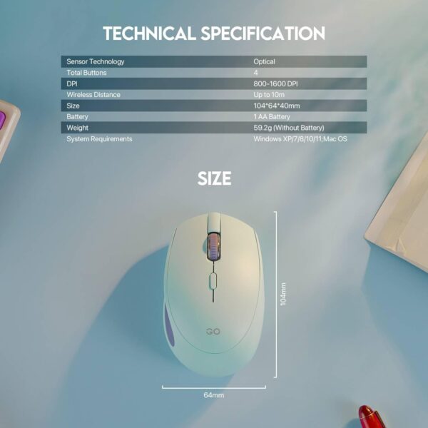 FANTECH GO W193 Wireless Mouse   Blue