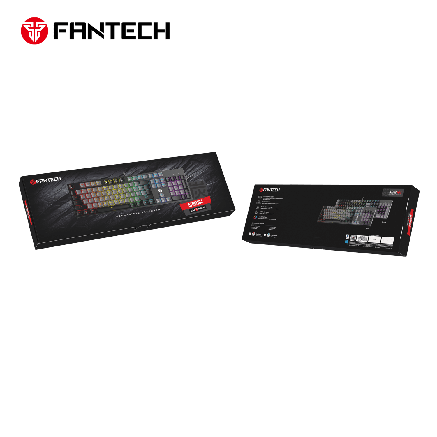 FANTECH ATOM104 MK886V2 GAMING MECHANICAL KEYBOARD - SUMI EDITION BLACK