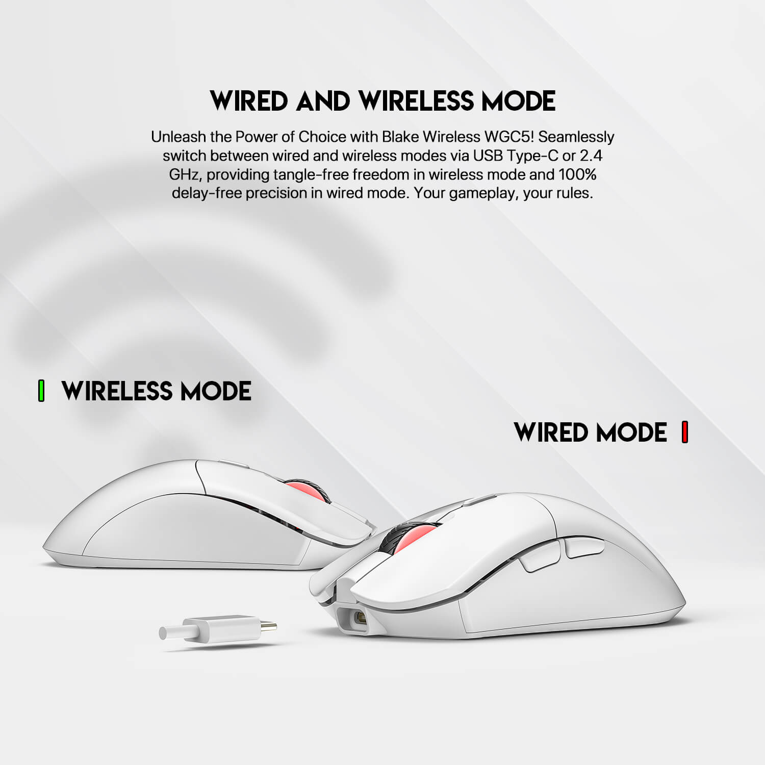 FANTECH WGC5S BLAKE S DUAL MODE WIRELESS GAMING MOUSE Polling Rate 1000Hz - Black