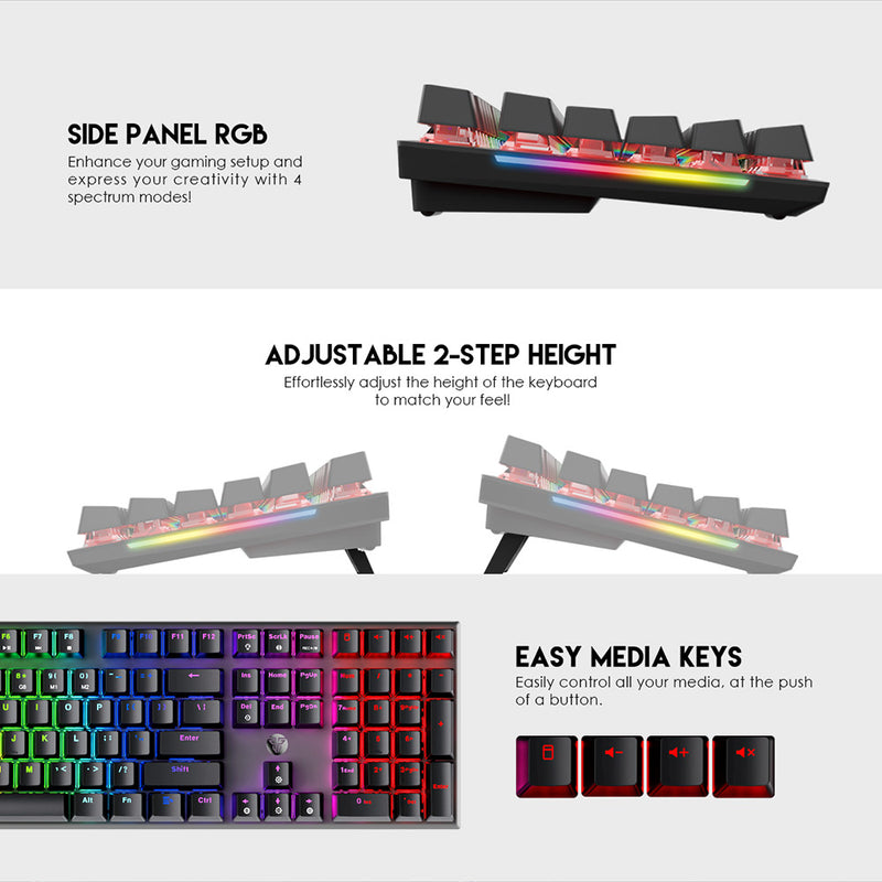 FANTECH MAXFIT108 MK855 RGB Mechanical Keyboard Black