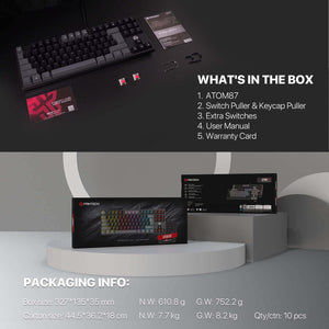 Fantech Atom 87 MK876 V2 Sumi Edition Mechanical Keyboard Black