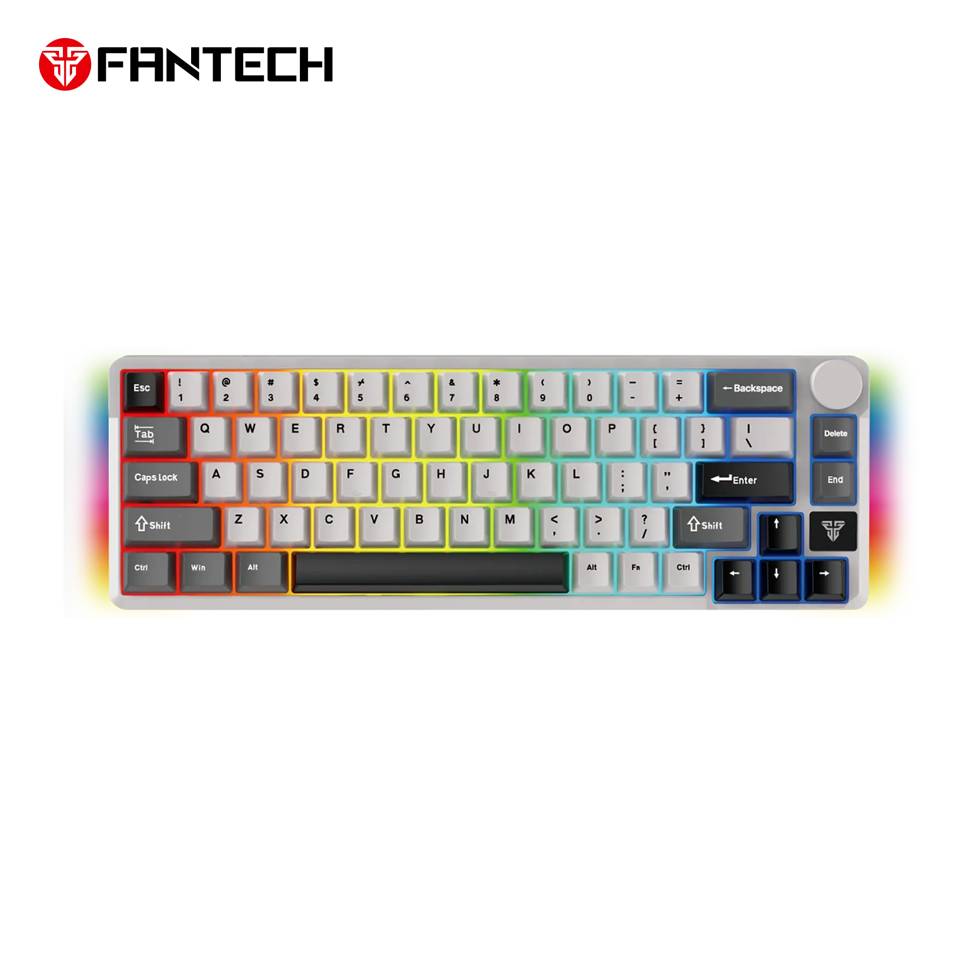 FANTECH MK919 ATOM PRO66 Mechanical Gaming Keyboard light Grey - 3 Mode Connection Eng/عربي