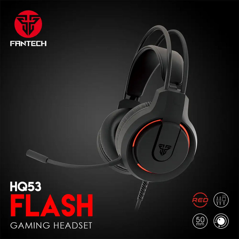 FANTECH HQ53 Flash Lightweight Wired Gaming Headset BLACK