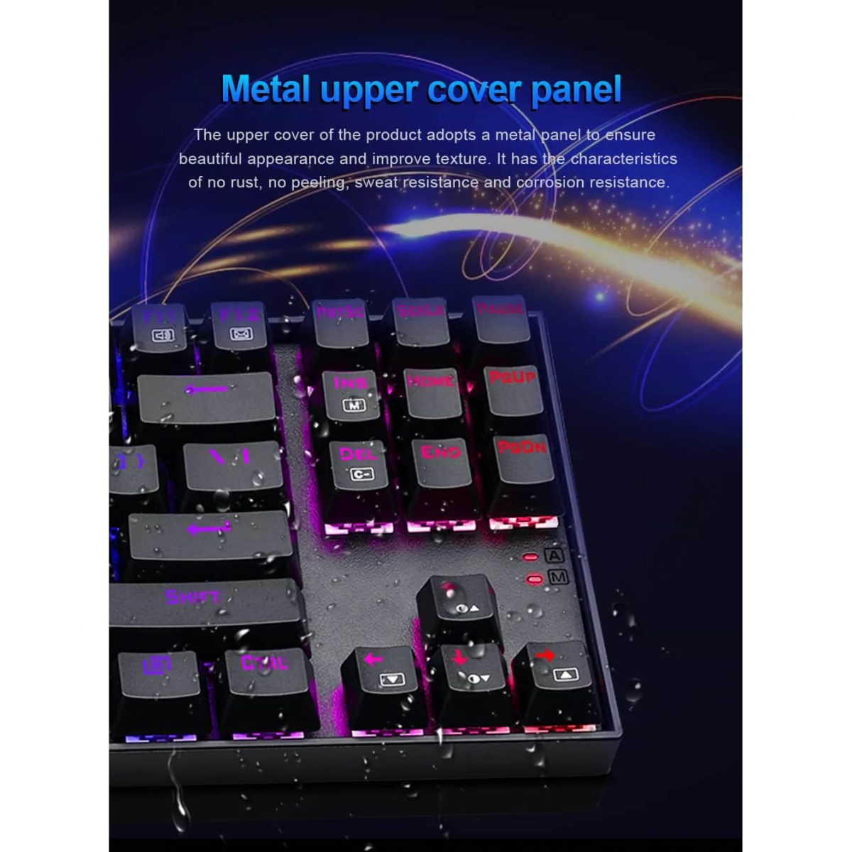 Redragon K552 TKL Wireless RGB Mechanical Keyboard 5.0 BT/2.4 Ghz/Wired Three Modes Blue Switches for PC Laptop Cell Phone - عربي/eng