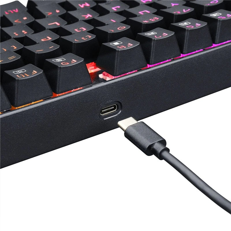 Redragon K552 TKL Wireless RGB Mechanical Keyboard 5.0 BT/2.4 Ghz/Wired Three Modes Blue Switches for PC Laptop Cell Phone - عربي/eng