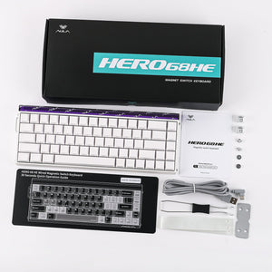 AULA Hero 68 HE 60% Gaming Keyboard Wired, Hall Effect Magnetic Switch Keyboard with Adjustable Actuation, Fast Trigger Mode, 8K Hz Polling Rate, 0.125ms Latency,Side Printed PBT Keycaps, RGB Backlit