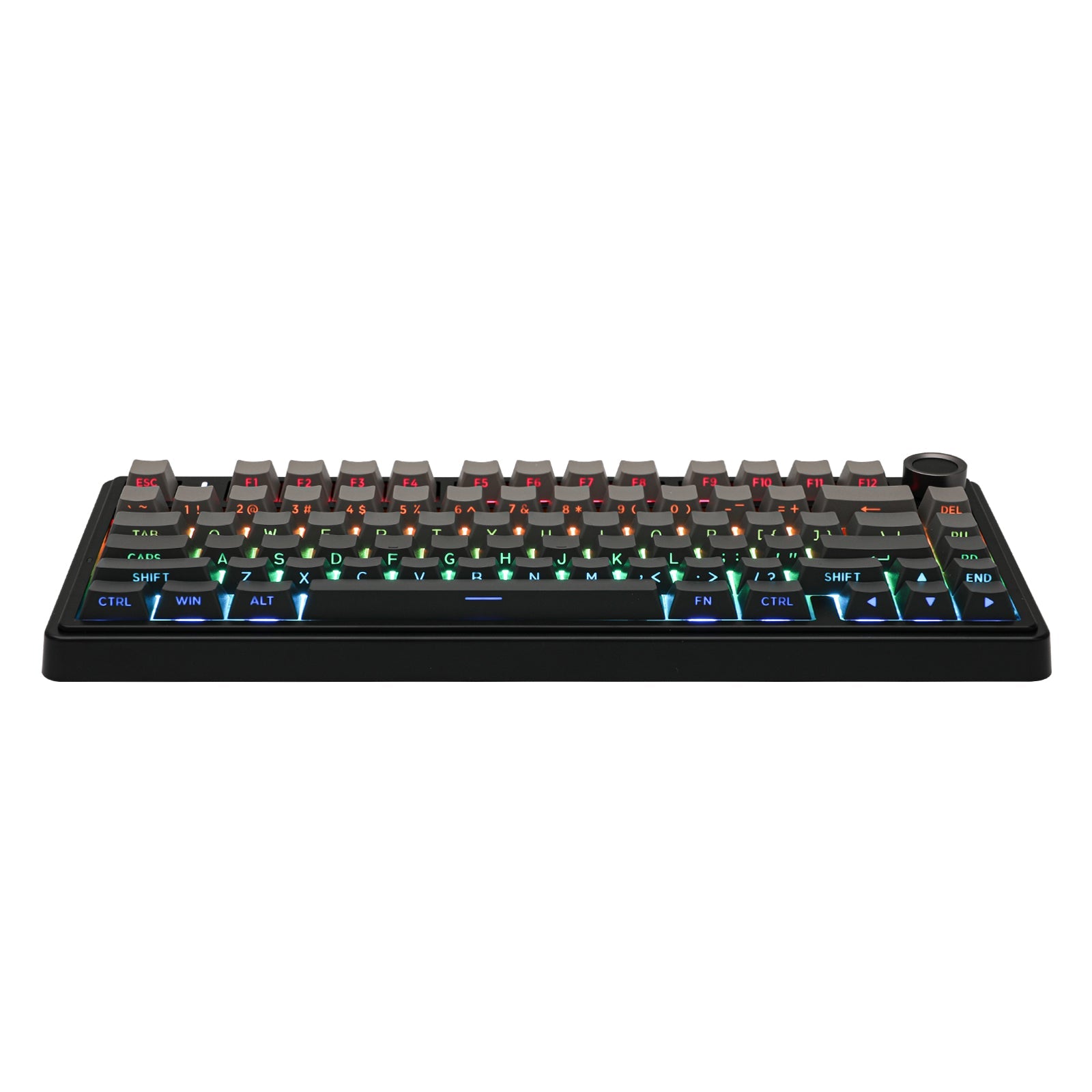 AULA F75 Mechanical Keyboard Gaming, 2.4 GHz/Type-C/BT5.0 Wireless Gaming Keyboard 75 Percent, Side Engraved, Structure of Seal, Hot Swappable Wireless Keyboard RGB (Grey with Colour Gradient)