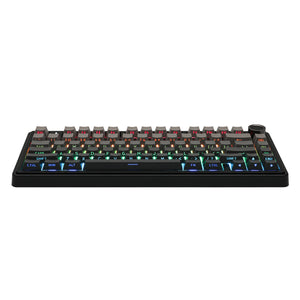 AULA F75 Mechanical Keyboard Gaming, 2.4 GHz/Type-C/BT5.0 Wireless Gaming Keyboard 75 Percent, Side Engraved, Structure of Seal, Hot Swappable Wireless Keyboard RGB (Grey with Colour Gradient)