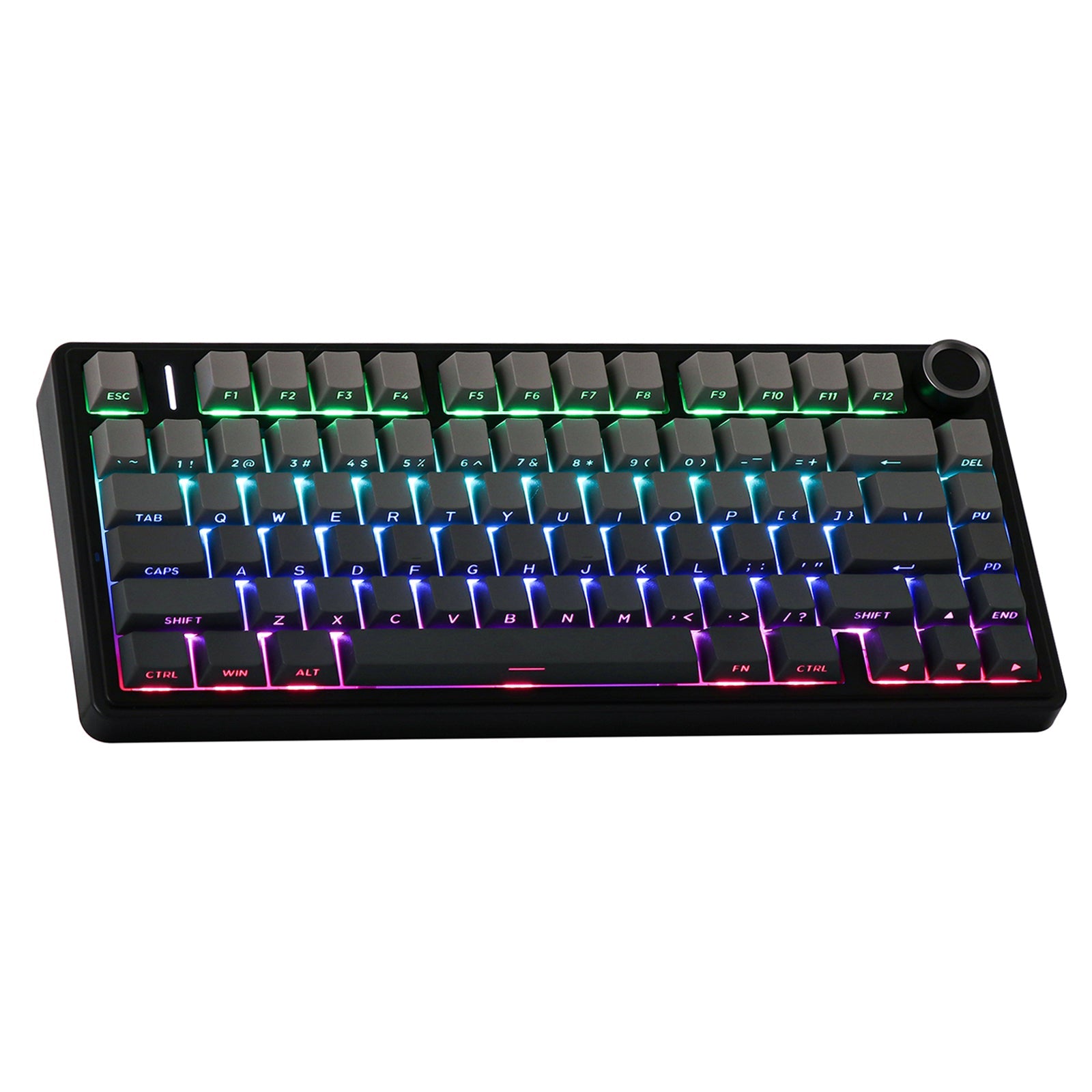 AULA F75 Mechanical Keyboard Gaming, 2.4 GHz/Type-C/BT5.0 Wireless Gaming Keyboard 75 Percent, Side Engraved, Structure of Seal, Hot Swappable Wireless Keyboard RGB (Grey with Colour Gradient)