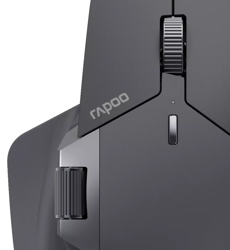 Rapoo MT760L Multi-mode Wireless Optical Mouse - Black Ergonomic Design