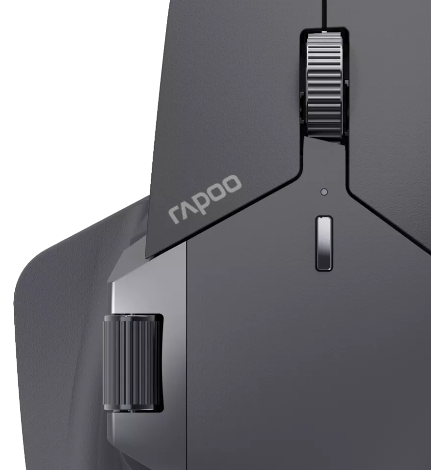 Rapoo MT760L Multi-mode Wireless Optical Mouse - Black Ergonomic Design