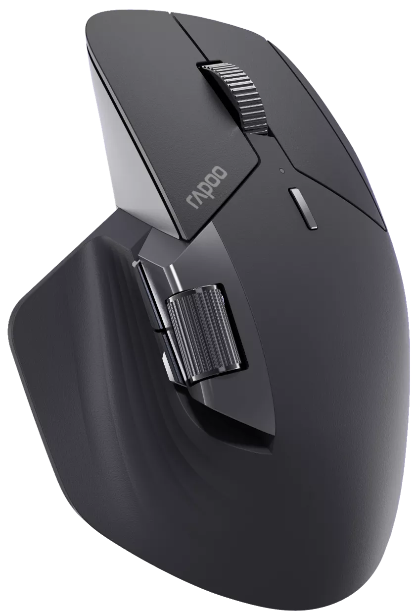 Rapoo MT760L Multi-mode Wireless Optical Mouse - Black Ergonomic Design