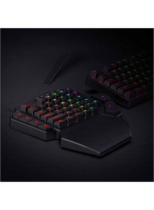 Redragon K585 DITI One-Handed RGB Mechanical Gaming Keyboard, Blue Switches, Professional Gaming Keypad with 7 Onboard Macro Keys, Detachable Wrist Rest, 42 Keys