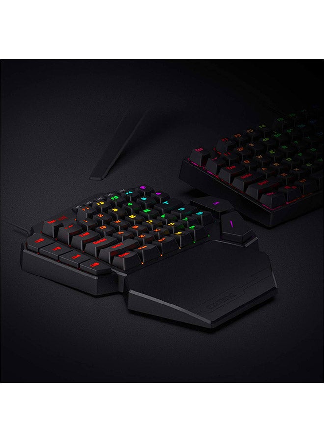 Redragon K585 DITI One-Handed RGB Mechanical Gaming Keyboard, Blue Switches, Professional Gaming Keypad with 7 Onboard Macro Keys, Detachable Wrist Rest, 42 Keys